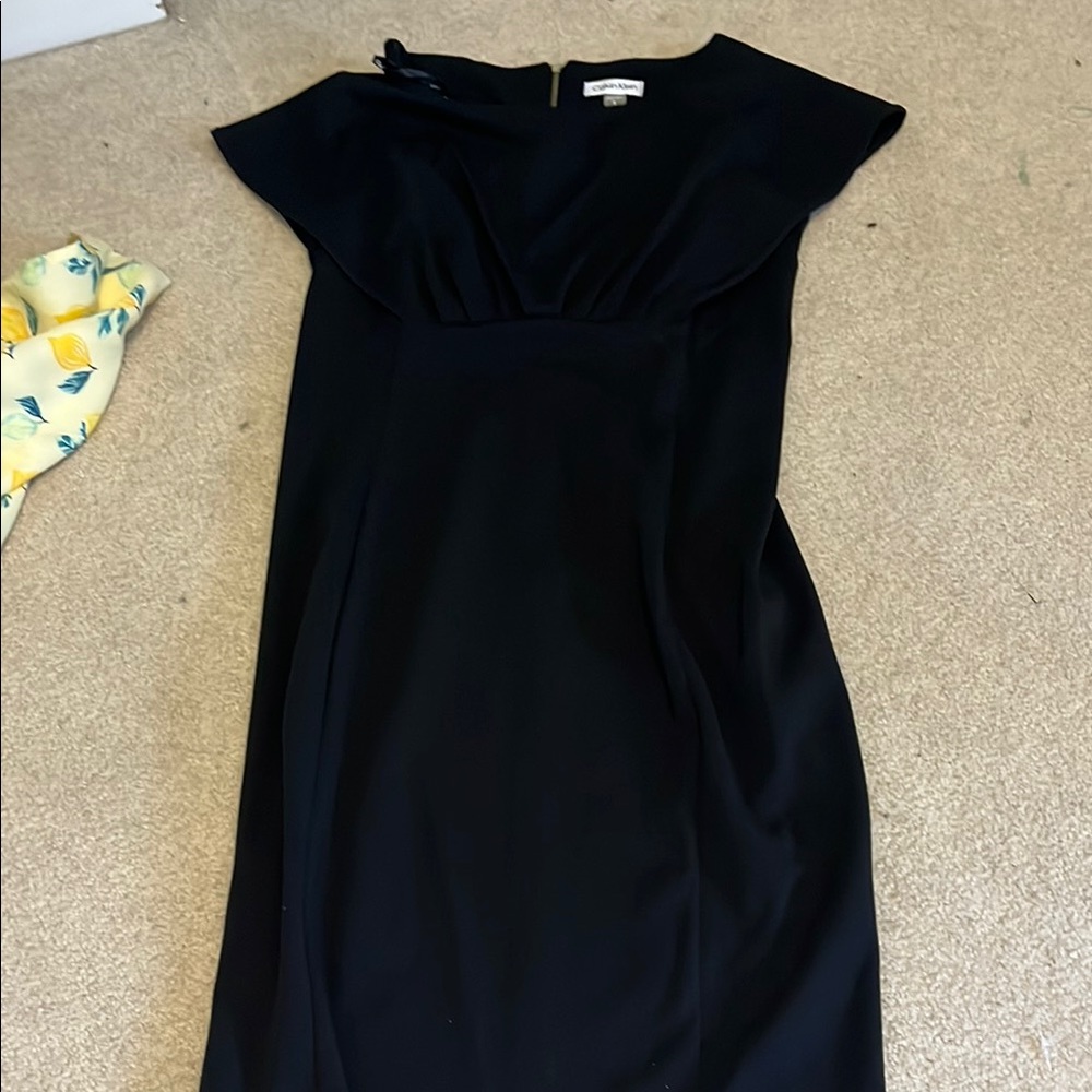 Calvin Klein Black Asymmetrical Sheath Dress
